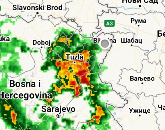 Упозорење за подручје Мајевице, Семберије, Подриња- Слиједи невријеме