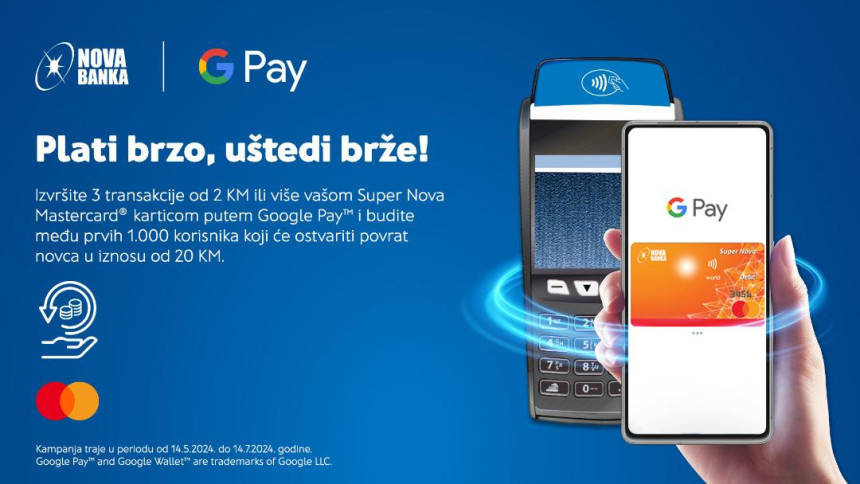 Plati brzo, uštedi brže uz Novu banku i Mastercard®