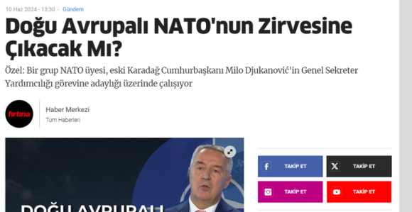 Kandidatura Mila Đukanovića za funkciju u NATO-u