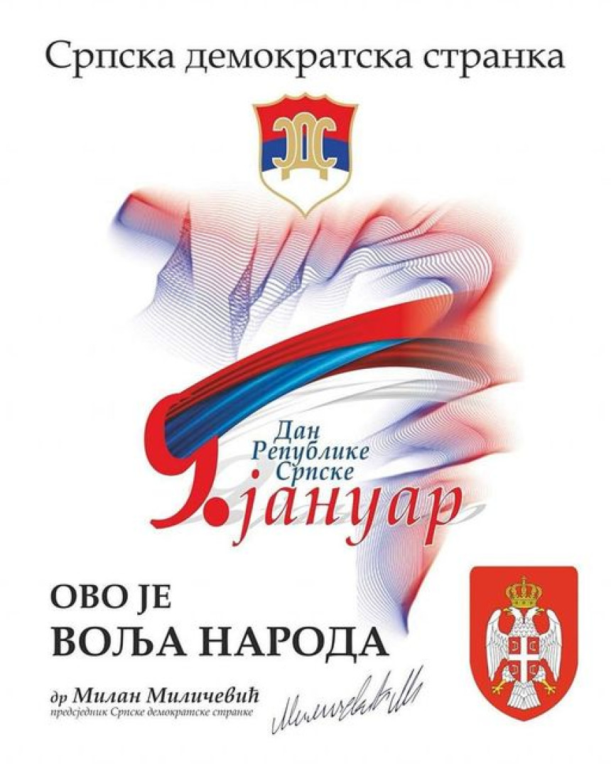 "Ne damo vam grb Nemanjića, zastavu, SDS, 9. januar"