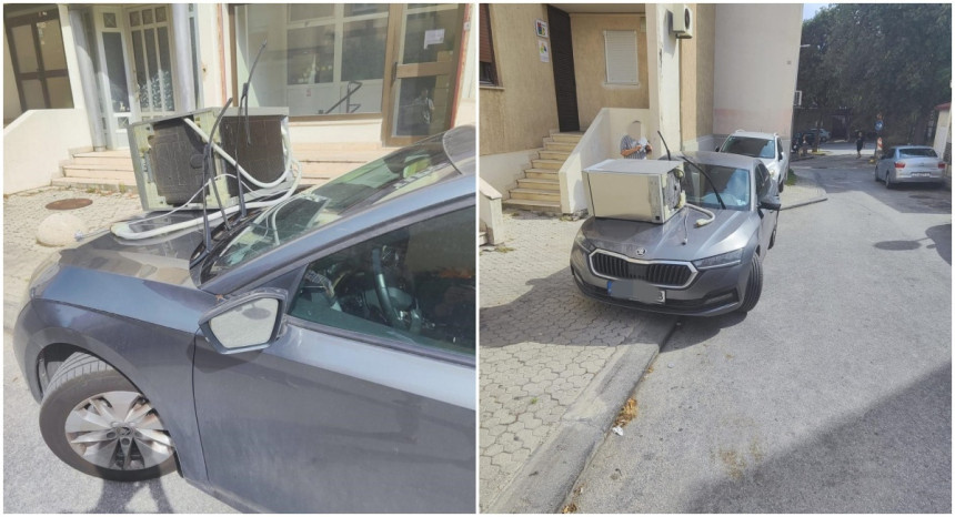 Bizarno: Na "srpski" auto bacio mašinu (FOTO)