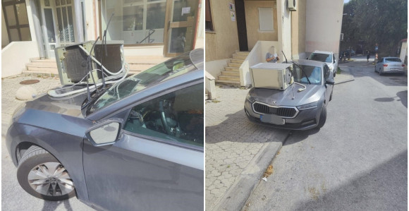 Bizarno: Na "srpski" auto bacio mašinu (FOTO)