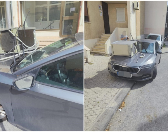Бизарно: На "српски" ауто бацио машину (ФОТО)