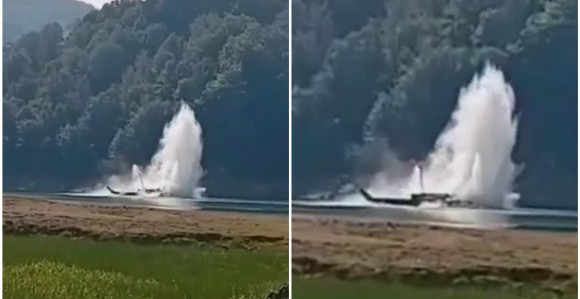U helikopteru koji je pao u jezero ima 400 litara goriva