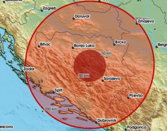 Jači zemljotres pogodio BiH: Kod Zenice epicentar