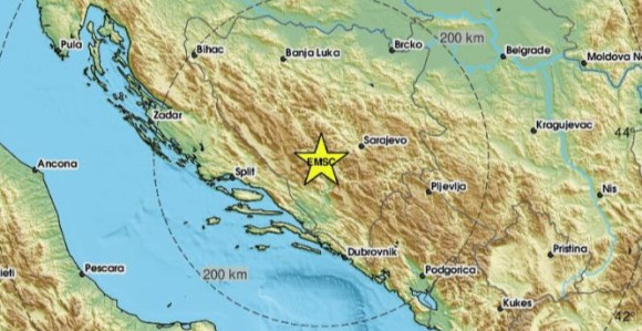 Земљотрес погодио БиХ, епицентар код Јабланице