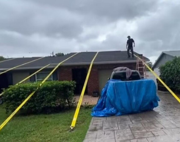 Vezao kuću trakama da bi je zaštitio od uragana (VIDEO)