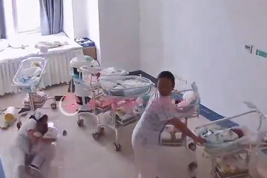 Medicinske sestre štite bebe tokom zemljotresa (VIDEO)