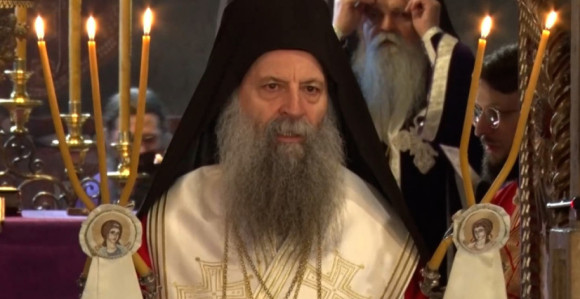 Патријарх на Васкрс служио литургију у Пећкој патријаршији
