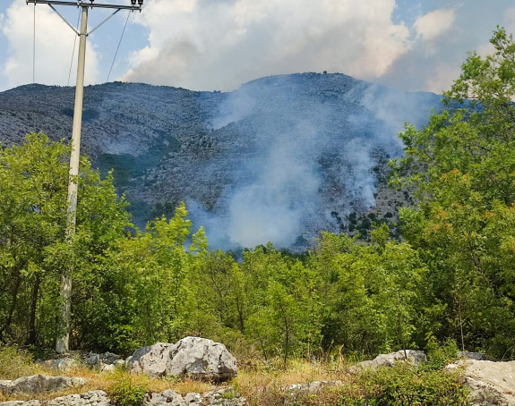 Borba sa požarima oko Trebinja još traje, vjetar širi vatru