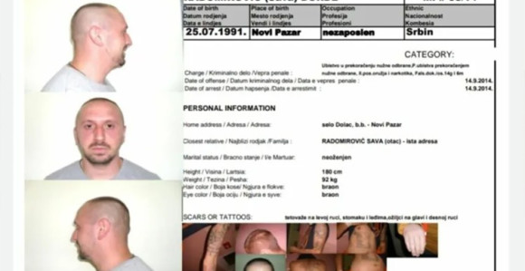 Đorđe Radomirović, osuđeni ubica pobjegao iz zatvora