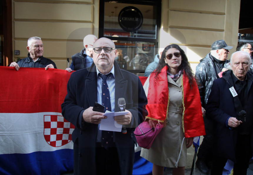 Загреб: Протест екстремних десничара испред СНВ-а