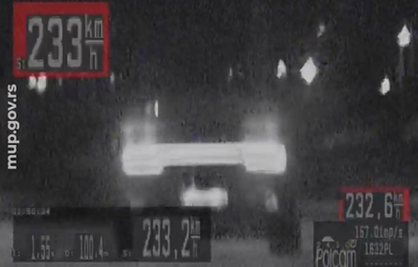 Vozio 233,2 km/h gdje je ograničenje 130 km/h (VIDEO)