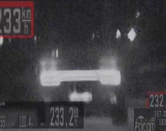Vozio 233,2 km/h gdje je ograničenje 130 km/h (VIDEO)