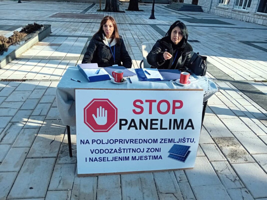 U Nevesinju na trgu peticija protiv solarnih panela
