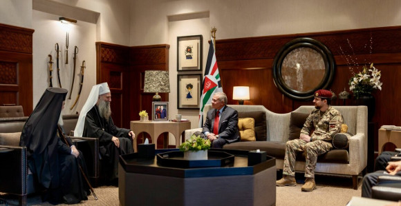 Partrijarh Porfirije u Jordanu sa jordanskim kraljem i patrijarsima Jovanom i Teofilom