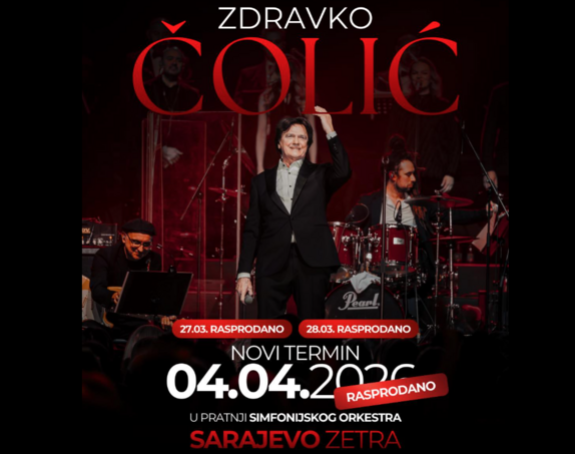 Zdravko Čolić rasprodao i treći koncert u Zetri