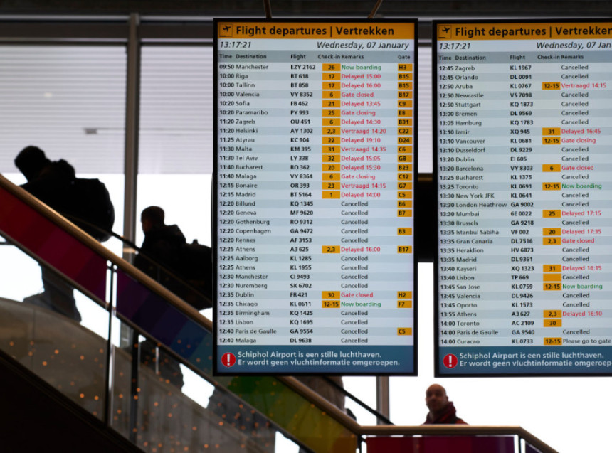 Aerodrom u Amsterdamu otkazao 800 letova