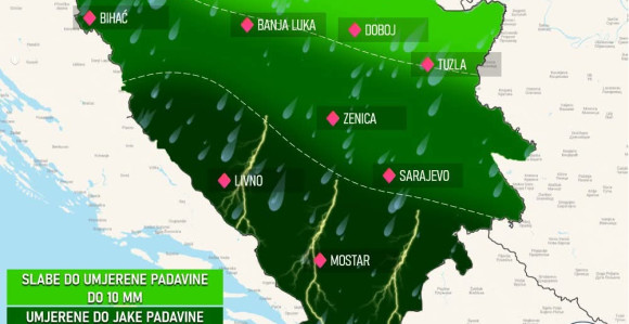 Од недјеље јаке падавине широм БиХ, могуће поплаве