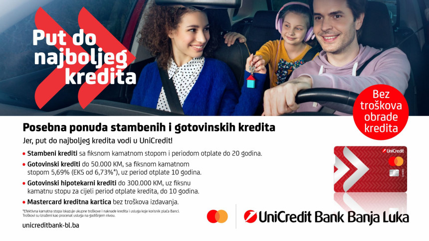 Put do najboljeg kredita vodi u UniCredit