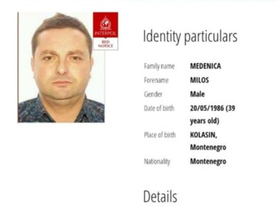 Interpol objavio crvenu potjernicu za Medenicom