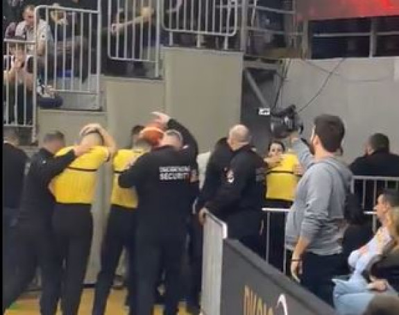 Прекинута утакмица Партизана и Меге, настао хаос (ВИДЕО)