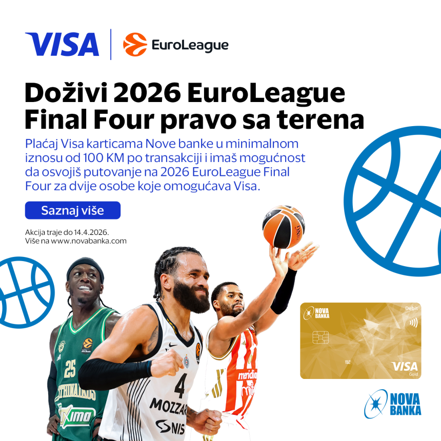 Doživi Final Four pravo sa terena: Nova banka i Visa vode vas u Atinu