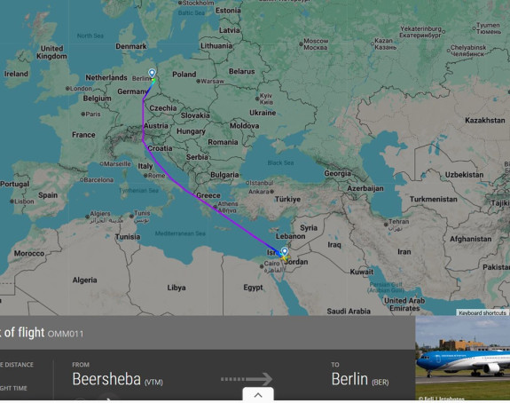 Авион израелске владе се склонио у Њемачку