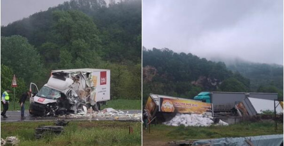 Težak sudar dva kamiona kod Doboja