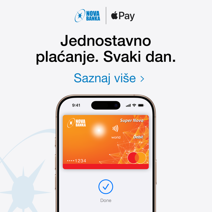 Nova banka donosi Apple Pay svojim korisnicima u Bosni i Hercegovini