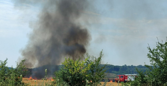Bijeljina: Izbio požar na njivi, srećom pšenica već pokošena