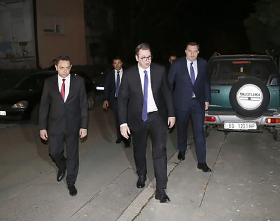 Dodik i Vučić u domu Šaulića