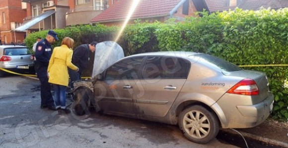 Požar na automobilu  "Arselor Mital-a"