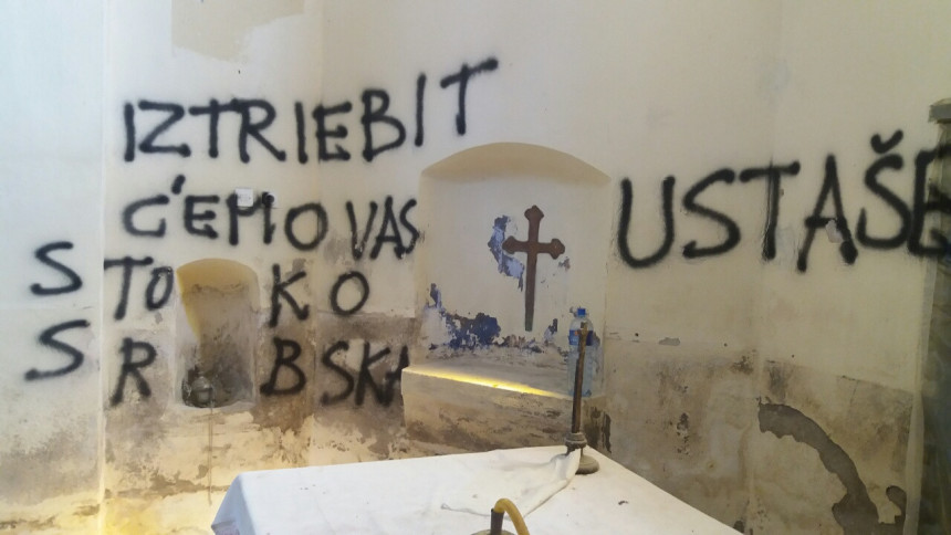 Ustaški grafiti u pravoslavnom hramu