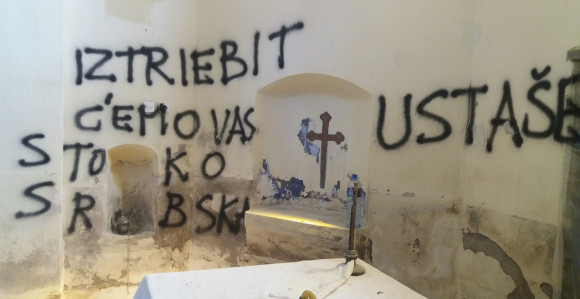 Ustaški grafiti u pravoslavnom hramu