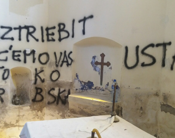 Ustaški grafiti u pravoslavnom hramu