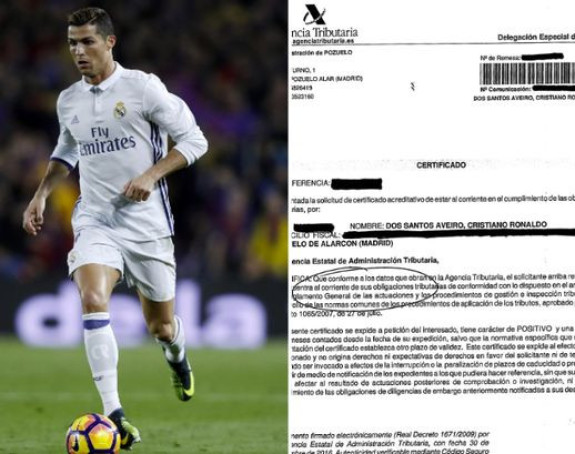Ronaldo pristao da plati 15 miliona evra poreza!