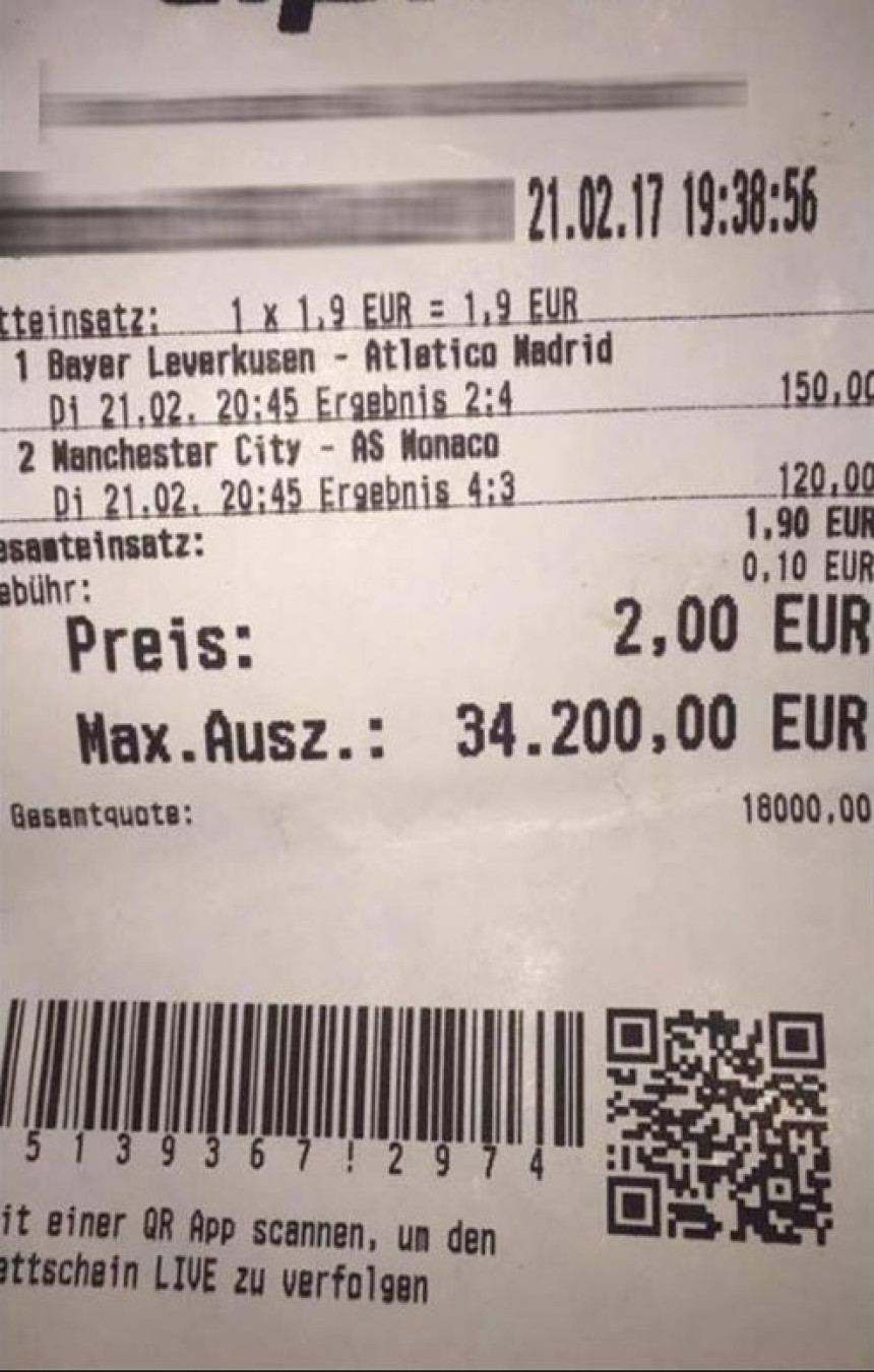 Имао је 34.000 € у џепу, а онда је пао осми гол!