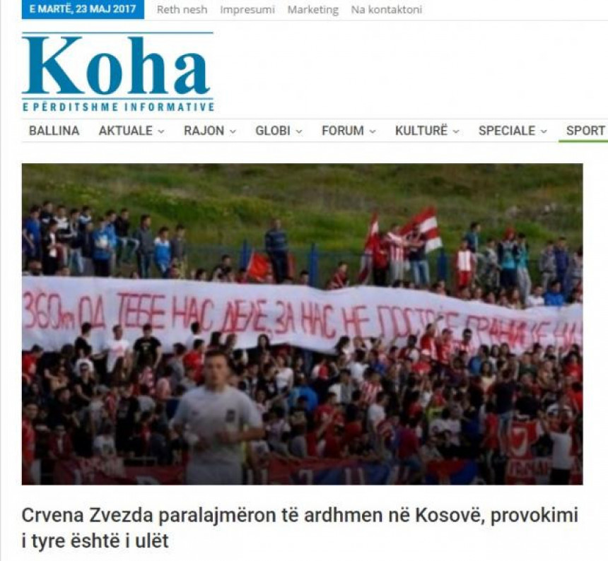 Албанци о Звезди: Провокација ''злогласног клуба''!