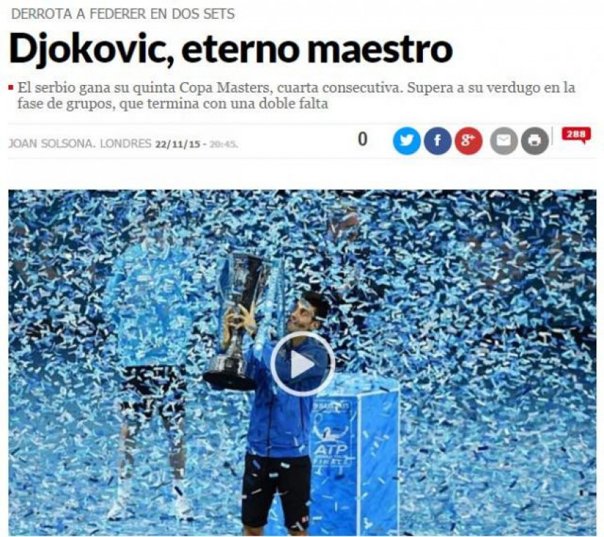 Svjetski mediji: Novak dominira i prkosi logici!