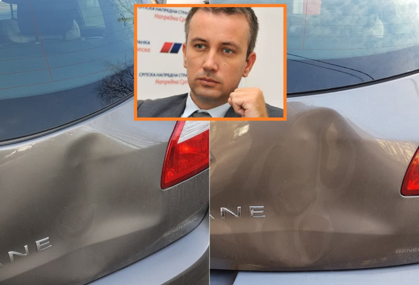 Oštećeno vozilo Adama Šukala