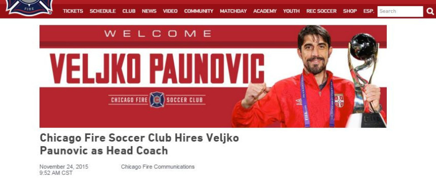 Veljko Paunović - trener Čikaga!