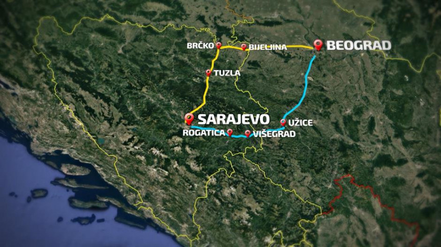 Сарајево - Београд: 2 могућа смјера