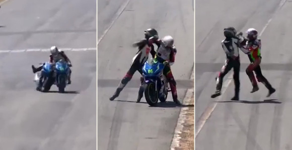 Video: Tuča motociklista usred trke!