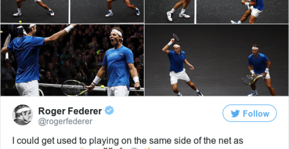 Rodžer: Mogao bih se navići na Rafu sa iste strane!