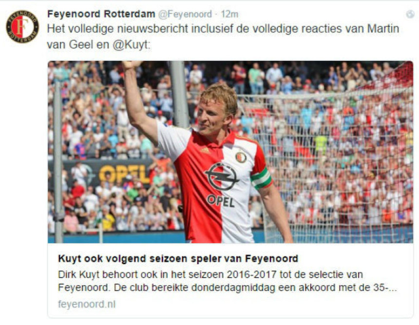 Осладио му се трофеј: Кајт још годину дана у Фајенорду!