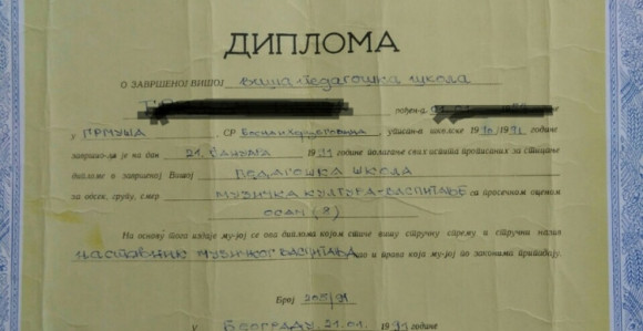Sa lažnom diplomom predavao muzičko