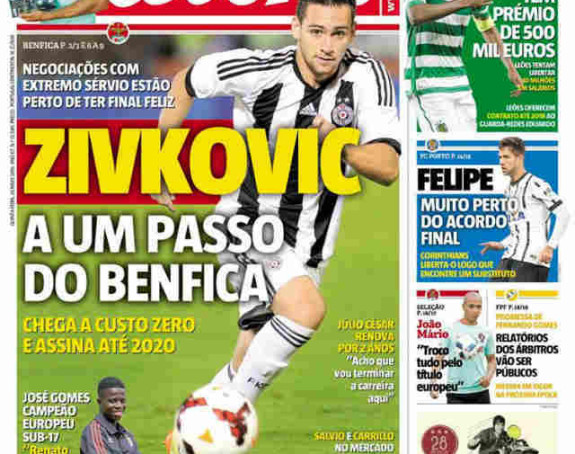 Benfika Živkoviću nudi ugovor do 2020.! Ali, otac traži 5.000.000 za potpis!