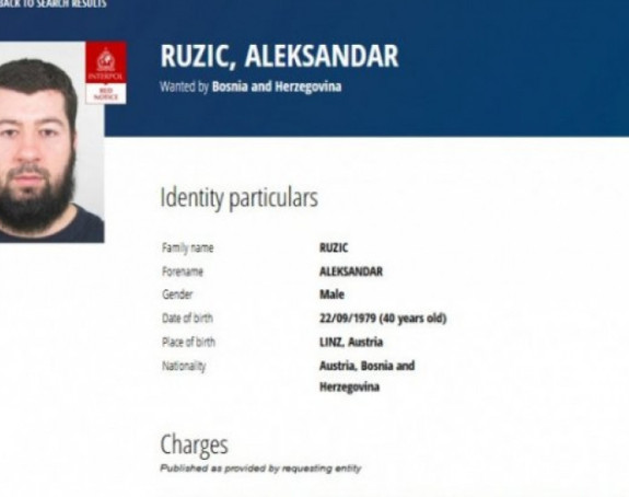 Interpol raspisao crvenu potjernicu po nalogu suda 