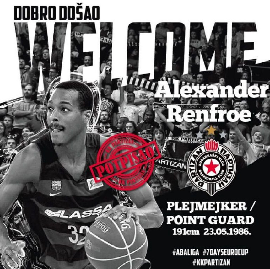 ZVANIČNO: Renfro je novi igrač Partizana!